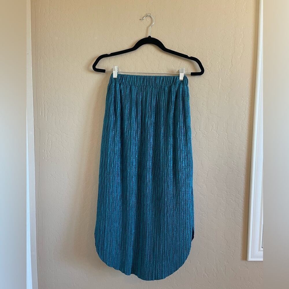 Sabina Musayev Odelle Teal Textured‎ Midi Skirt S Petite - Picture 3 of 8